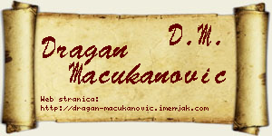 Dragan Mačukanović vizit kartica